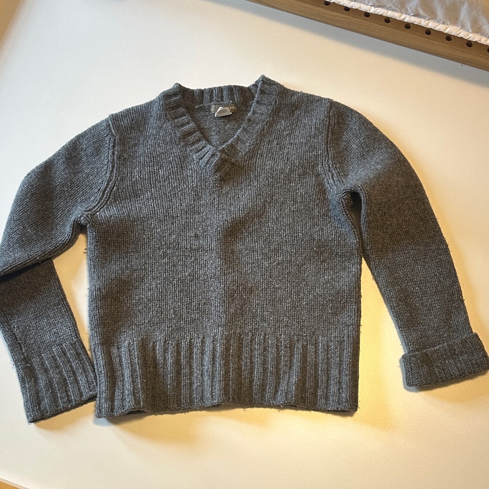 J. Crew Gray V-Neck Wool Women's Sweater